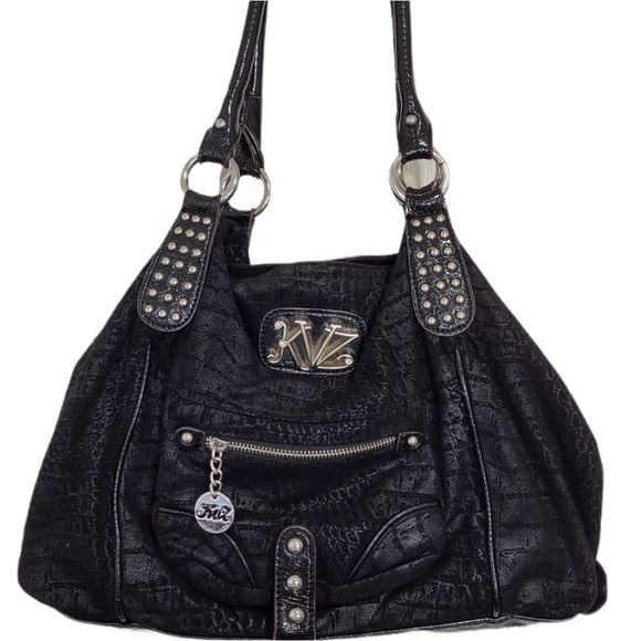 Kathy Van Zeeland Handbags - KATHY VAN ZEELAND Black & Silver Handbag Pre-owned condition